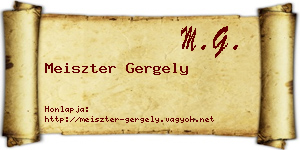 Meiszter Gergely névjegykártya